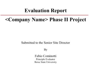 Evaluation Report Screenshot