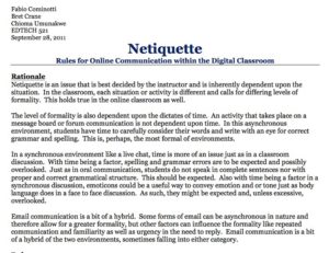 Netiquette Rules Screenshot